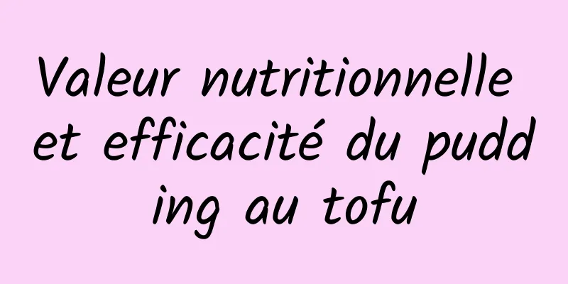 Valeur nutritionnelle et efficacité du pudding au tofu