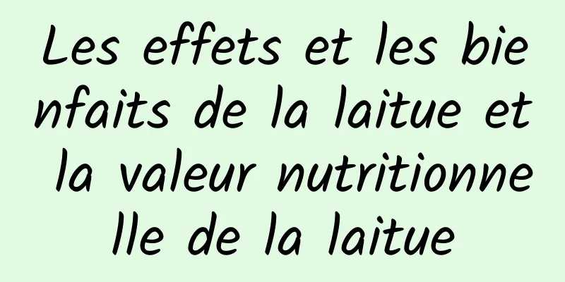 Les effets et les bienfaits de la laitue et la valeur nutritionnelle de la laitue