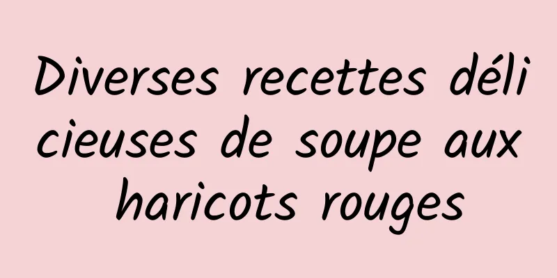 Diverses recettes délicieuses de soupe aux haricots rouges