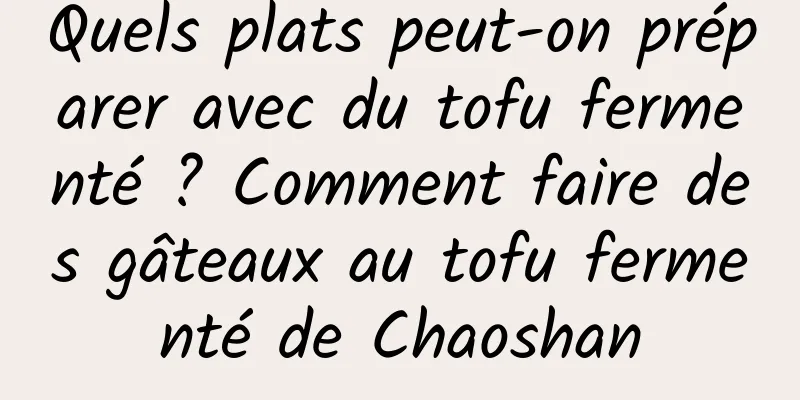 Quels plats peut-on préparer avec du tofu fermenté ? Comment faire des gâteaux au tofu fermenté de Chaoshan