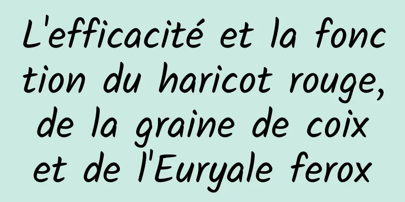 L'efficacité et la fonction du haricot rouge, de la graine de coix et de l'Euryale ferox