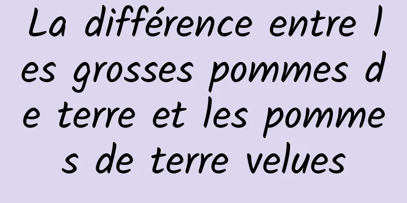 La différence entre les grosses pommes de terre et les pommes de terre velues