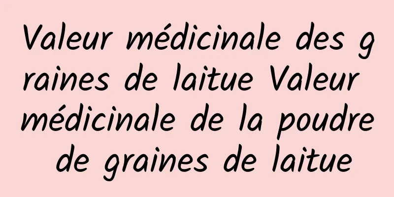 Valeur médicinale des graines de laitue Valeur médicinale de la poudre de graines de laitue