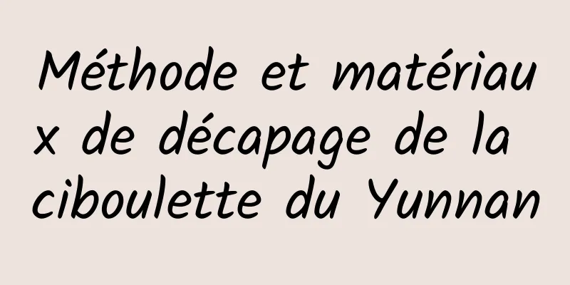 Méthode et matériaux de décapage de la ciboulette du Yunnan