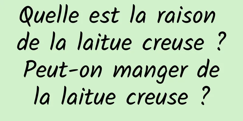 Quelle est la raison de la laitue creuse ? Peut-on manger de la laitue creuse ?