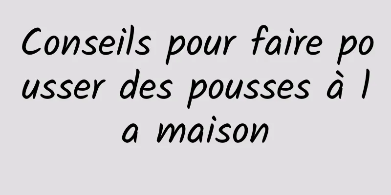 Conseils pour faire pousser des pousses à la maison