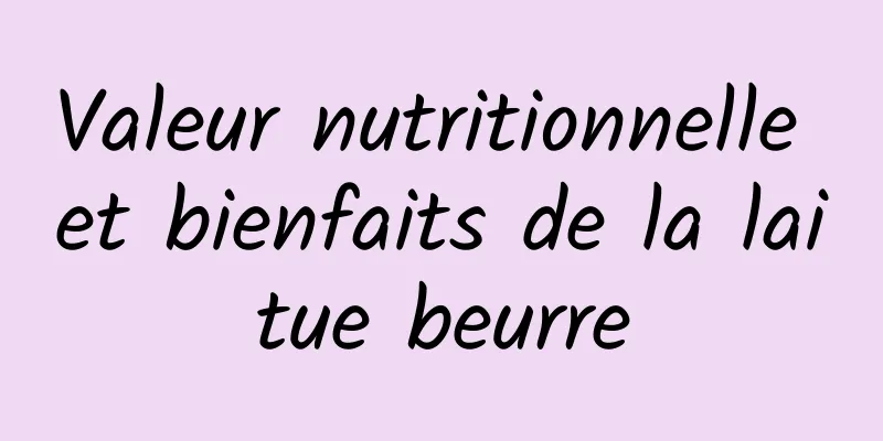 Valeur nutritionnelle et bienfaits de la laitue beurre