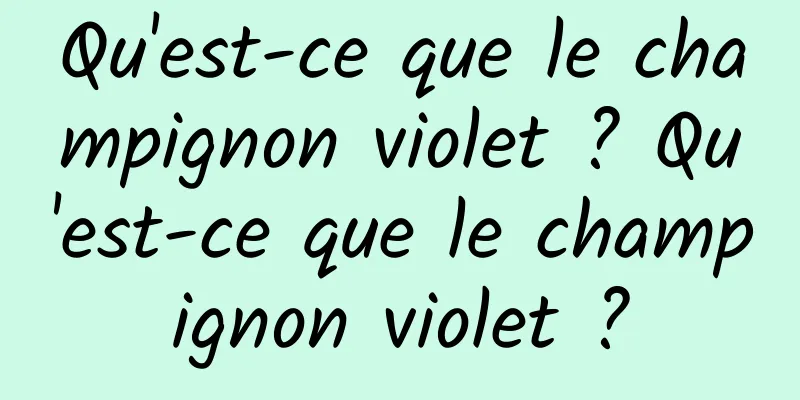 Qu'est-ce que le champignon violet ? Qu'est-ce que le champignon violet ?