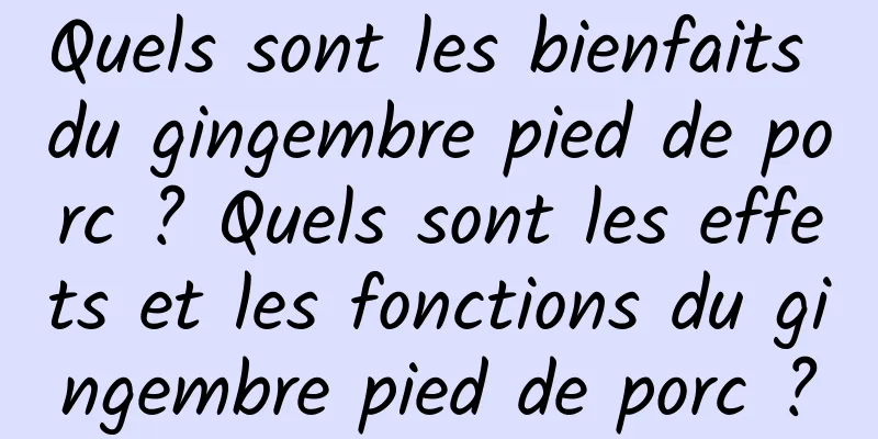 Quels sont les bienfaits du gingembre pied de porc ? Quels sont les effets et les fonctions du gingembre pied de porc ?