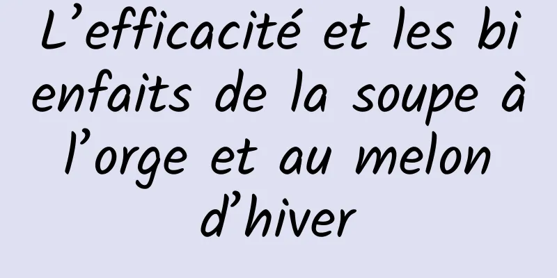 L’efficacité et les bienfaits de la soupe à l’orge et au melon d’hiver