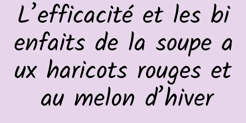 L’efficacité et les bienfaits de la soupe aux haricots rouges et au melon d’hiver