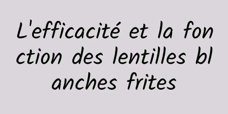 L'efficacité et la fonction des lentilles blanches frites