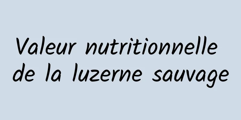 Valeur nutritionnelle de la luzerne sauvage