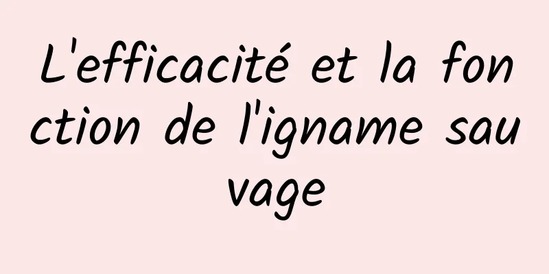 L'efficacité et la fonction de l'igname sauvage