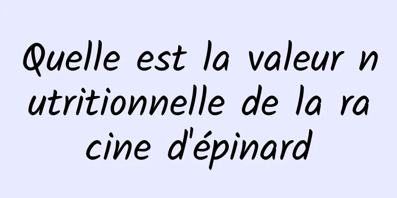 Quelle est la valeur nutritionnelle de la racine d'épinard