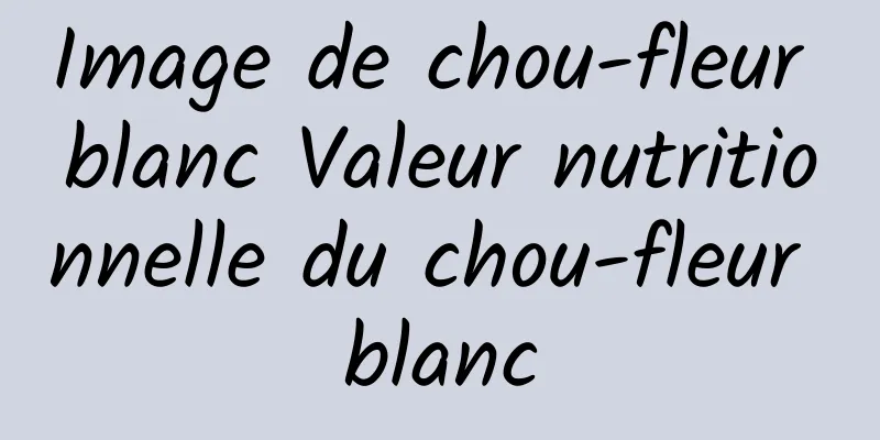 Image de chou-fleur blanc Valeur nutritionnelle du chou-fleur blanc