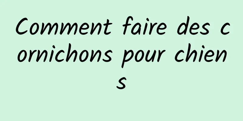 Comment faire des cornichons pour chiens