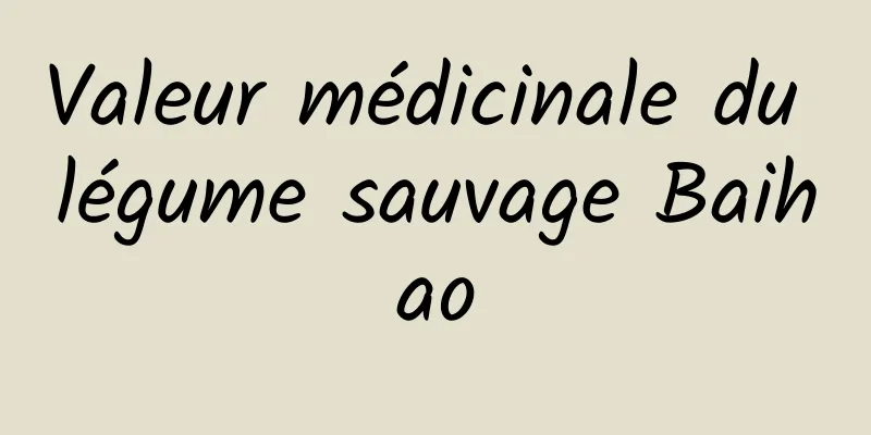 Valeur médicinale du légume sauvage Baihao