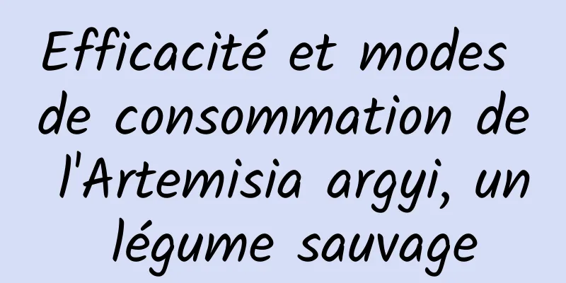 Efficacité et modes de consommation de l'Artemisia argyi, un légume sauvage