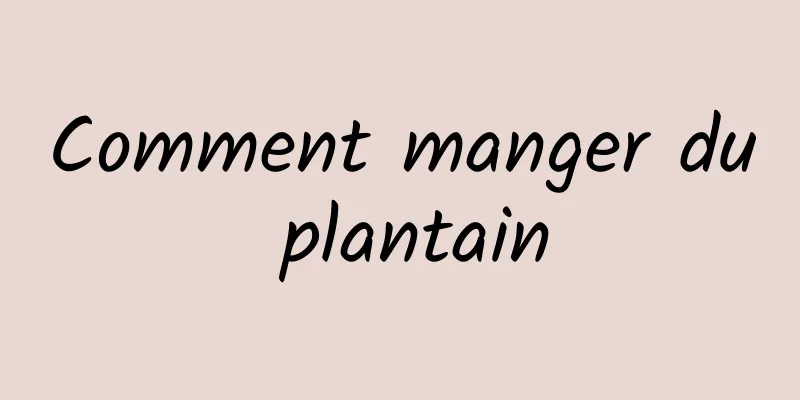 Comment manger du plantain