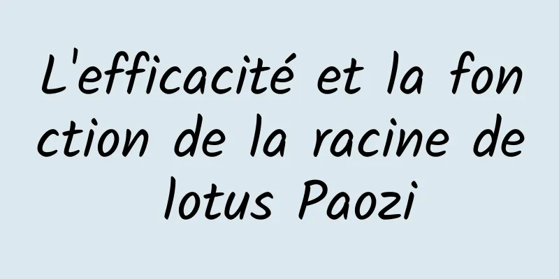 L'efficacité et la fonction de la racine de lotus Paozi