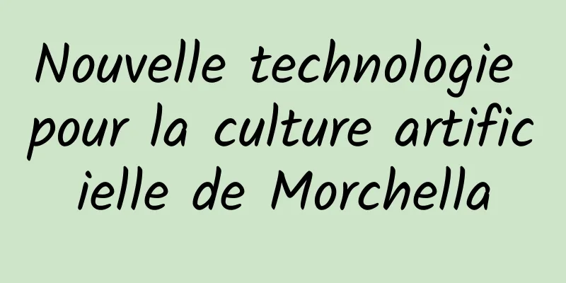 Nouvelle technologie pour la culture artificielle de Morchella