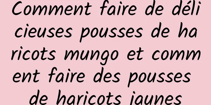 Comment faire de délicieuses pousses de haricots mungo et comment faire des pousses de haricots jaunes