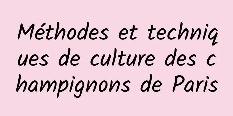 Méthodes et techniques de culture des champignons de Paris