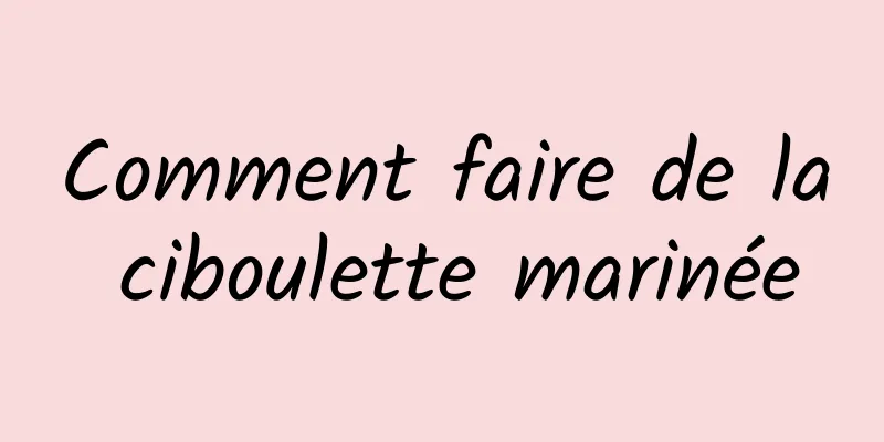 Comment faire de la ciboulette marinée