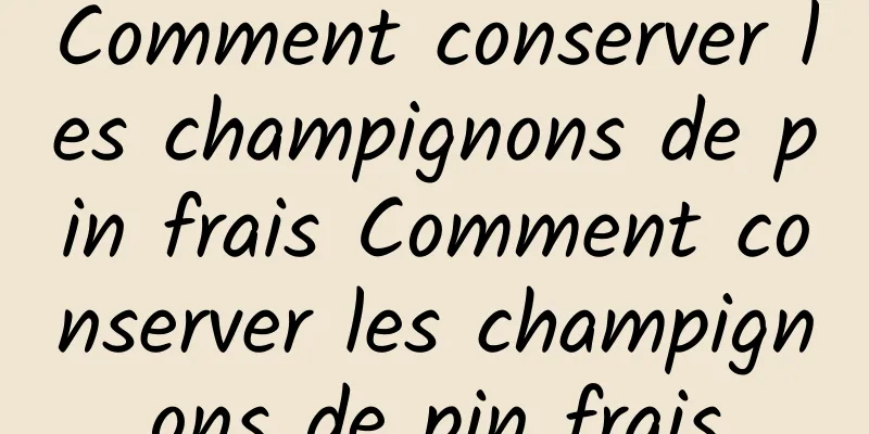 Comment conserver les champignons de pin frais Comment conserver les champignons de pin frais