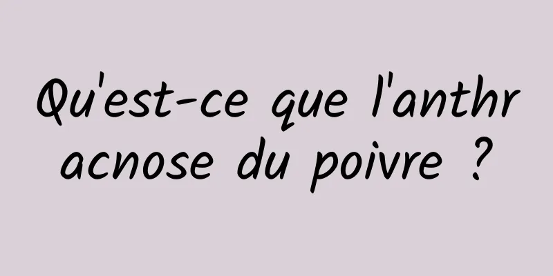 Qu'est-ce que l'anthracnose du poivre ?