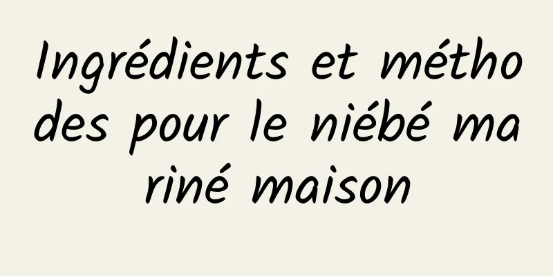 Ingrédients et méthodes pour le niébé mariné maison