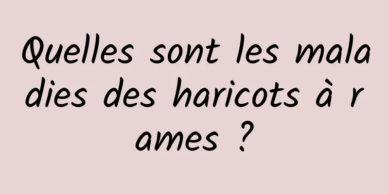 Quelles sont les maladies des haricots à rames ?