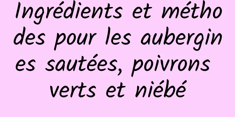 Ingrédients et méthodes pour les aubergines sautées, poivrons verts et niébé