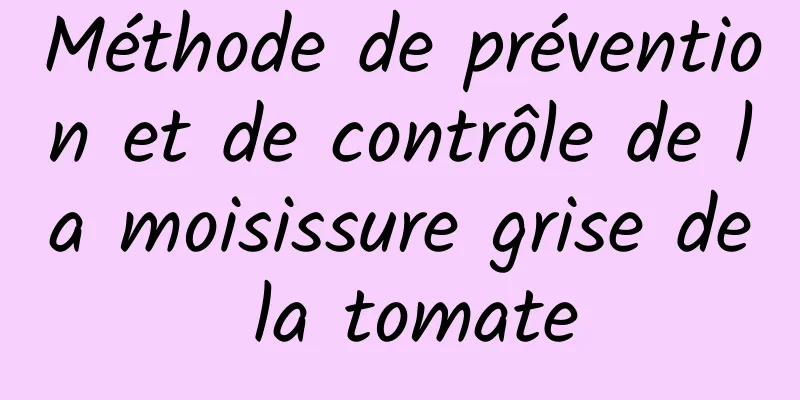 Méthode de prévention et de contrôle de la moisissure grise de la tomate