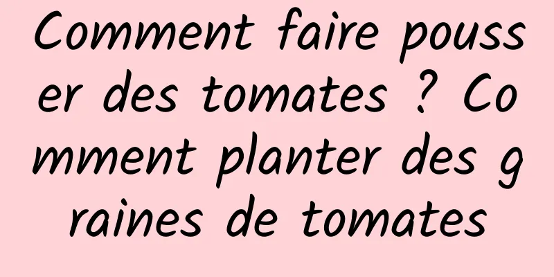 Comment faire pousser des tomates ? Comment planter des graines de tomates