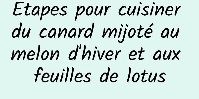 Étapes pour cuisiner du canard mijoté au melon d'hiver et aux feuilles de lotus