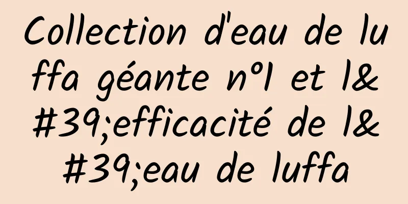 Collection d'eau de luffa géante n°1 et l'efficacité de l'eau de luffa