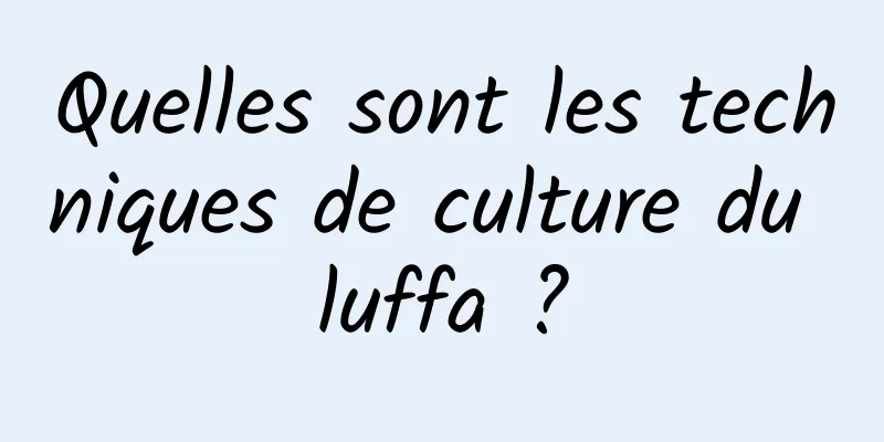 Quelles sont les techniques de culture du luffa ?