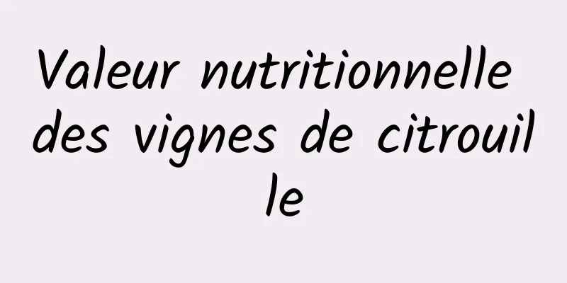 Valeur nutritionnelle des vignes de citrouille