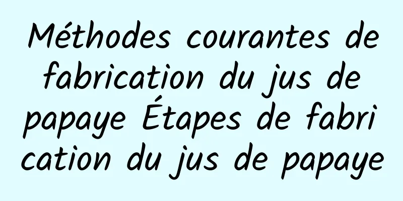 Méthodes courantes de fabrication du jus de papaye Étapes de fabrication du jus de papaye