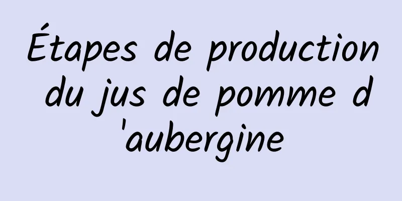 Étapes de production du jus de pomme d'aubergine