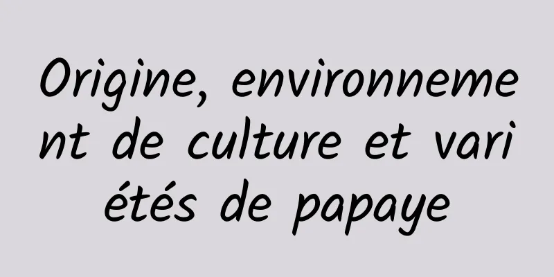 Origine, environnement de culture et variétés de papaye