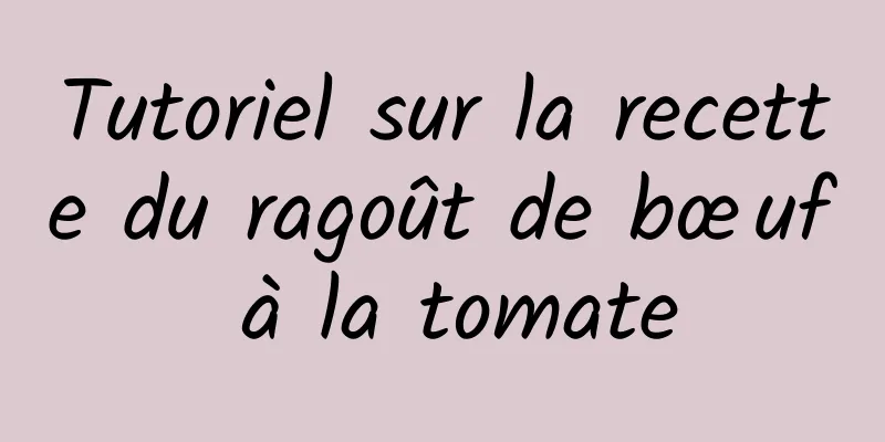 Tutoriel sur la recette du ragoût de bœuf à la tomate