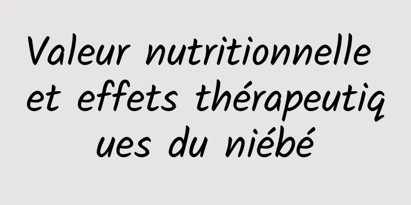 Valeur nutritionnelle et effets thérapeutiques du niébé