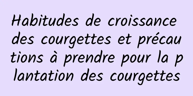 Habitudes de croissance des courgettes et précautions à prendre pour la plantation des courgettes