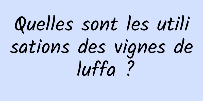 Quelles sont les utilisations des vignes de luffa ?