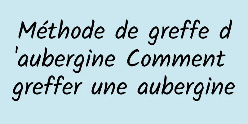 Méthode de greffe d'aubergine Comment greffer une aubergine