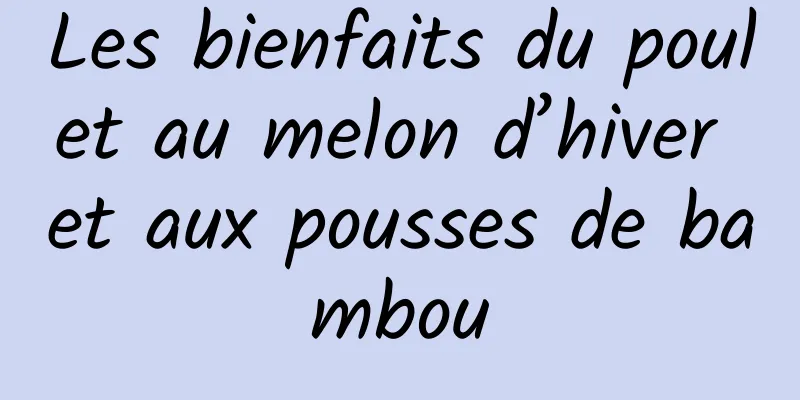 Les bienfaits du poulet au melon d’hiver et aux pousses de bambou