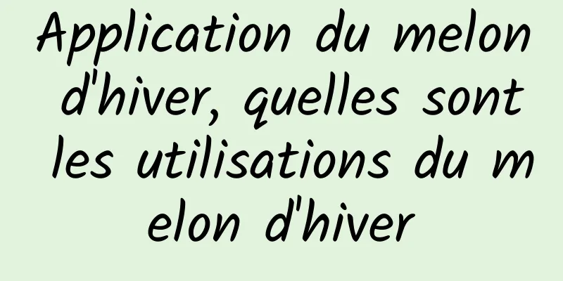 Application du melon d'hiver, quelles sont les utilisations du melon d'hiver